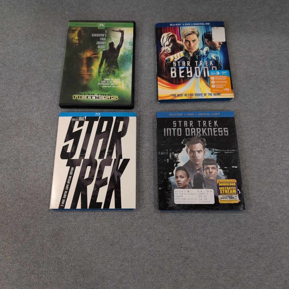 Star Trek 4 Movie Collection Blu-ray DVD Nemesis Into Darkness Beyond 2009 Lot - Picture 1 of 1